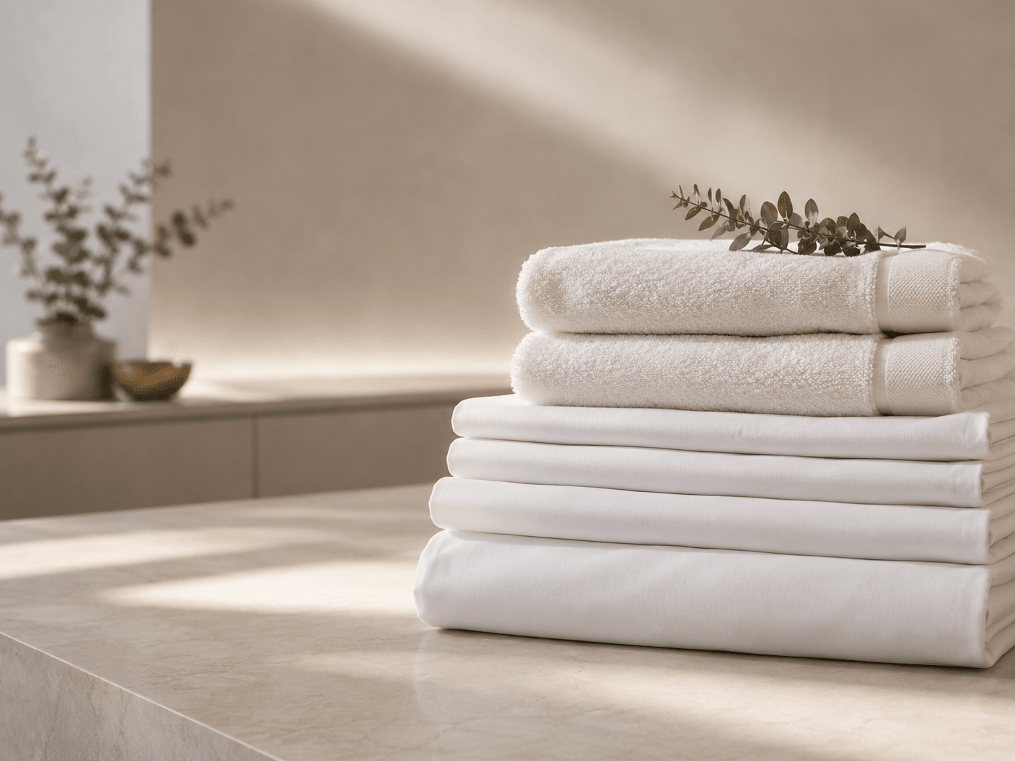 Illustration de linge blanc propre et soigneusement plié