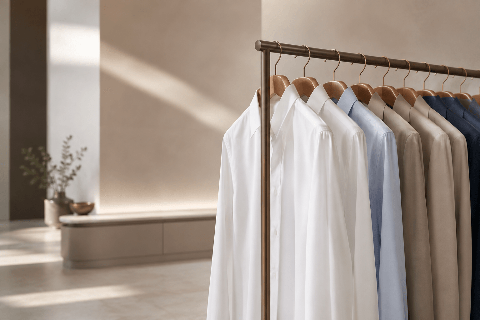 Illustration de vêtements soigneusement préparés sur cintres